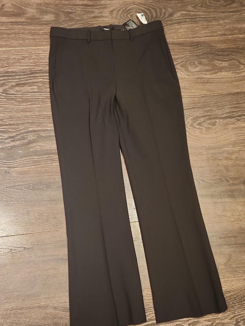 ❤️ NWT! THEORY DEMITRIA TRACEABLE WOOL FLARE TROUSERS / PANTS, 0S (25 SHORT) - Picture 3 of 7